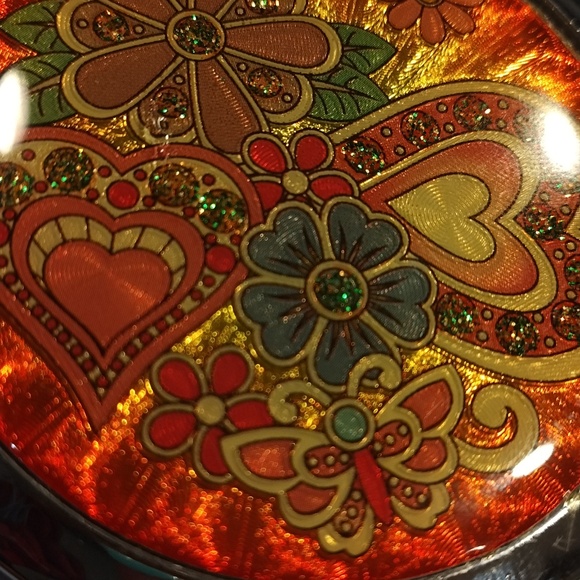 Vintage Thailand Double Mirror Compact Handheld Vanity Lucky Elephant/Floral ❤️ - Picture 3 of 8